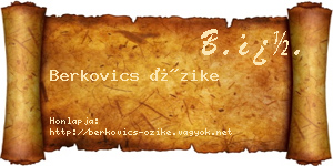 Berkovics Őzike névjegykártya